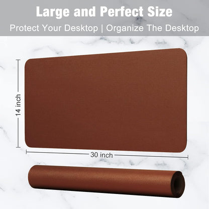 Hsurbtra Desk Pad, 23.6" x 13.8" PU Leather Desk Mat, M Extended Mouse Pad, Waterproof Desktop Blotter Protector, Non-Slip Ultra Thin Small Laptop Keyboard Writing Mat for Office Home, Pink