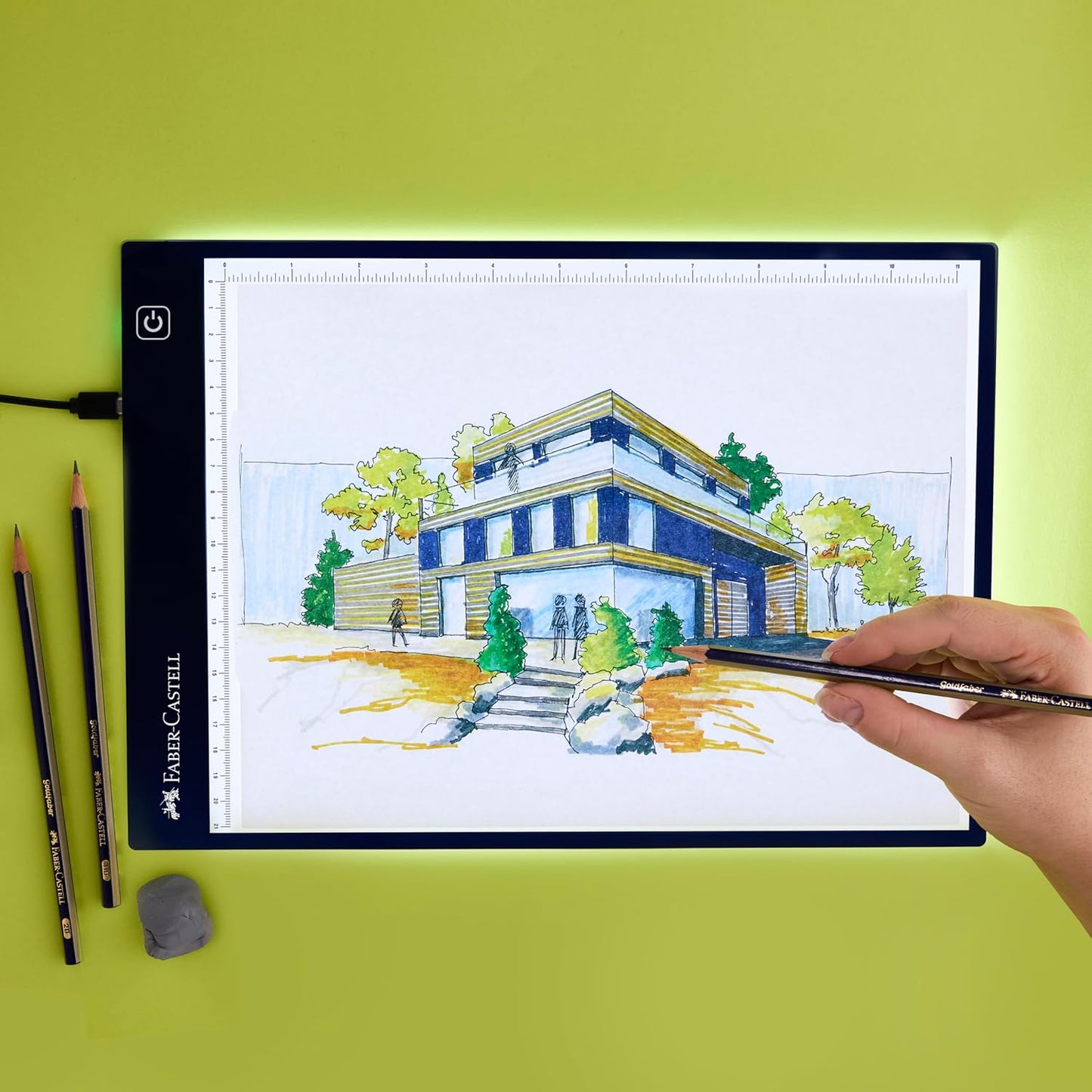 Faber-Castell LED Light Tracing Board: Adjustable Light Up Drawing Board, LED Drawing Pad, Tracing Light Box, Light Pad & Board for Artists, Hobbyists & Adults