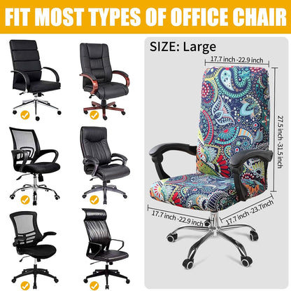 Smiry Stretch Printed Office Chair Armrest Covers, 2 Pcs Soft Fit Removable Washable Computer Desk Chair Arm Covers Protector, Black