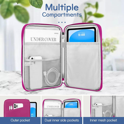 Dadanism 9-11" Tablet Sleeve Bag Carrying Case for iPad (A16) 11th Gen 11", iPad 10th Gen 10.9" Air 5/4, iPad Air M4/Pro 11", iPad 9/8/7th, Galaxy Tab A11+ Plus 11", Remarkable 2 10.3", Black