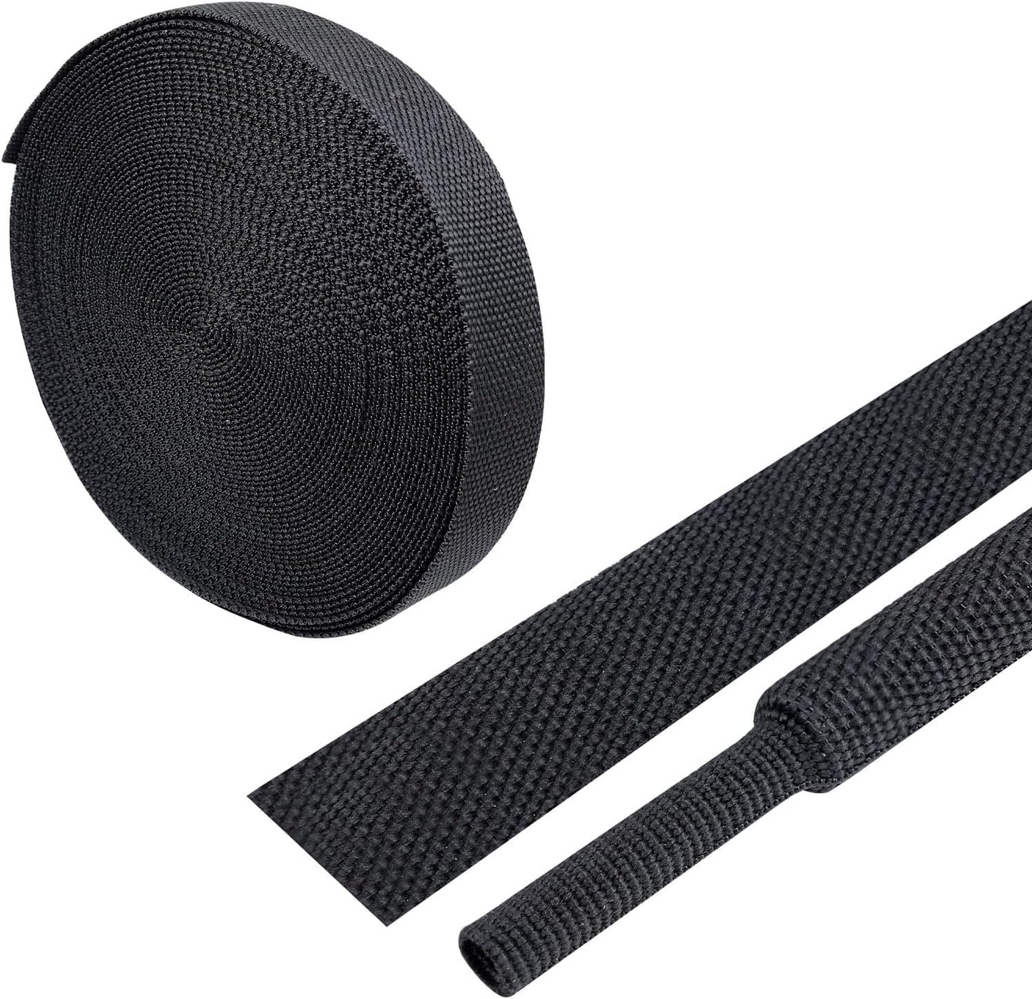 Braided Sleeving Heat Shrinkable Fabric 2:1 Ratio- Abrasion Protection Flexibility Wiring Harness Cable Sheath (3/8" ID, 16ft) - Colors A
