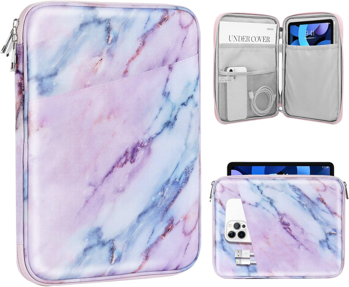 TiMOVO 9-11" Tablet Sleeve Bag for iPad 11-inch A16 2025, iPad 10.9"/10.2"| Air 11 Inch/5th/4th Gen. 10.9", Galaxy Tab A9+/A11Plus 11", Protective Bag with Pocket, Black