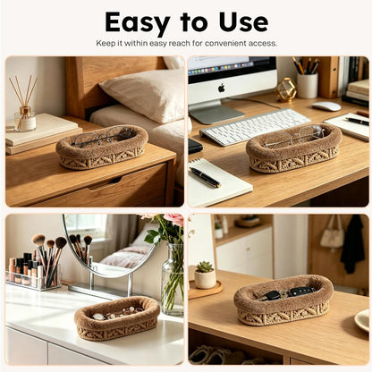 Glasses Holder,Anti-scratch Plush Lined Eyeglass Holder Stand for Nightstand Desk Storage Organizer