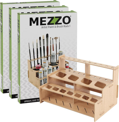 HG Art Concepts Mezzo Artist Drawing Rack - Wood Grain Laminate Multi Layer Desk Stand Professional Storage Display Organizer for Pens, Pencils, Drafting and all other Drawing Tools