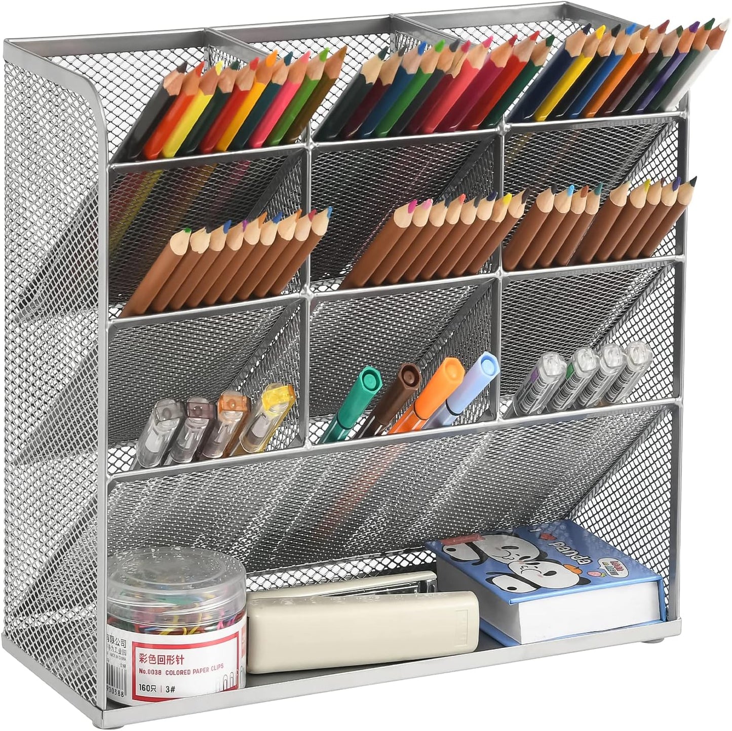 Marbrasse Mesh Desk Organizer, Multi-Functional Pen Holder, Desktop Stationary Organizer, Storage Rack for School Home Office Art Supplies (Mesh Pen Holder)