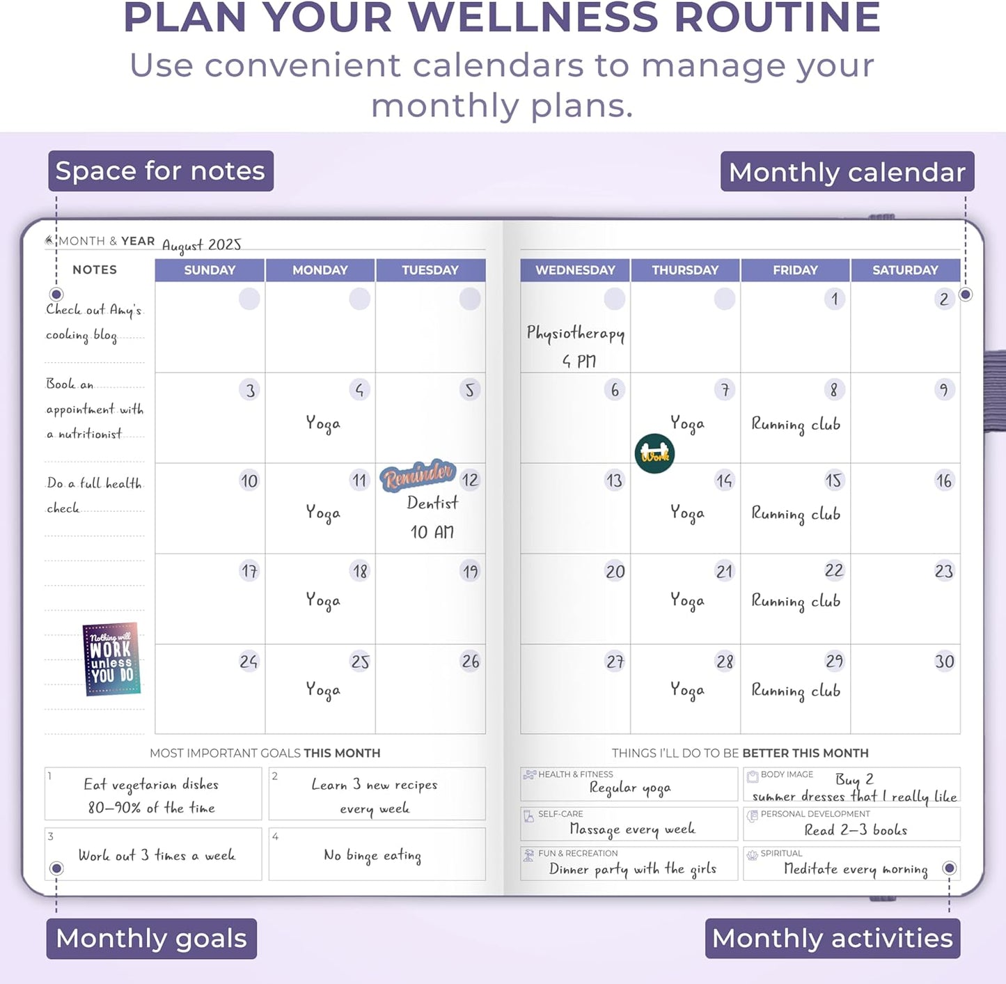 Clever Fox Fitness & Food Journal – Nutrition & Workout Planner for Women & Men – Diet & Gym Exercise Log Book with Calendars, Diet & Training Trackers - Undated, A5 Size, Hardcover (Forest Green)