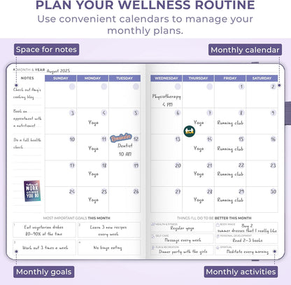 Clever Fox Fitness & Food Journal – Nutrition & Workout Planner for Women & Men – Diet & Gym Exercise Log Book with Calendars, Diet & Training Trackers - Undated, A5 Size, Hardcover (Forest Green)