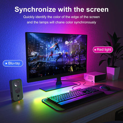 pc sync Light bar，LED Light Strips Deliver Synchronized Lighting Effects with Screen Colors and Music, Compatible with Win/Mac Systems. (PC Sync Light (for 32-34-inch Models))