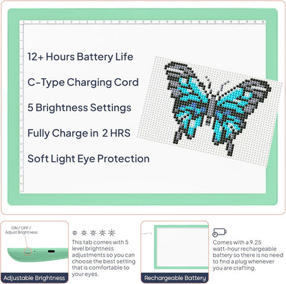 iVyne Rechargeable A4 Light Pad for Tracing & Weeding - LED Light Board for Weeding Vinyl - for Cricut Vinyl Weeding Tools - Ultra-Thin & Portable - Perfect for Artists & Crafters - Pink
