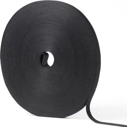 1/2in x 100ft Hook and Loop Roll | Double-Sided Strips, Self-Gripping Straps | Reusable Multi-Purpose Wrap Fasteners for Home, Office, Data Center, and More