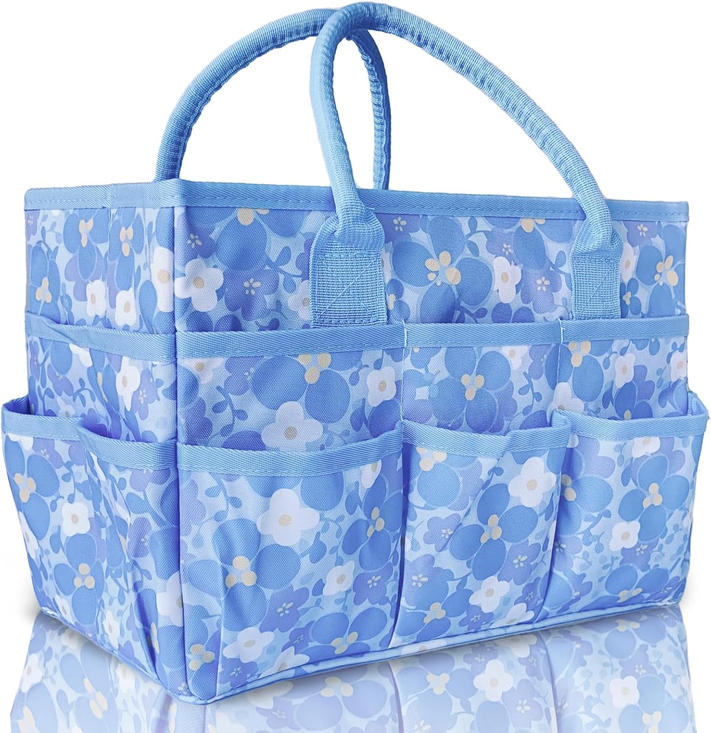 Cupohus Art Organizer Craft Storage Tote Bag with Pockets and Handles, Oxford Fabric Carrying Caddy for Teacher, Officer, Artist, Traveler –Purple