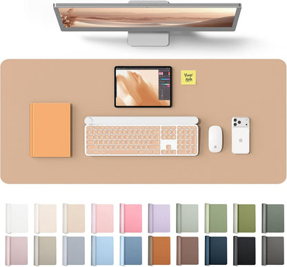 YSAGi Leather Desk Pad Protector, Large Mouse Pad, Non-Slip PU Leather Desk Blotter, Waterproof Writing Pad for Office and Home (31.5" x 15.8", Eggshell) - Colors B