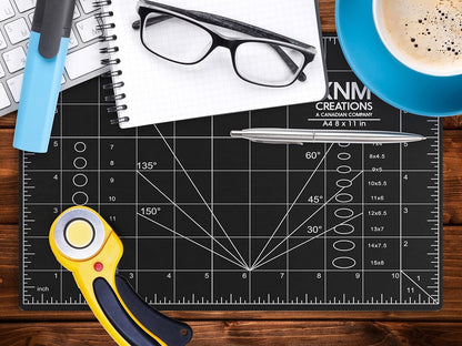 XNM Premium Self Healing Cutting Mat - 18 Inches by 24 inches - A2, 3 Layer Quality PVC Construction - Dual Sided, Imperial and Metric Grid Lines - Perfect for Cutting, Sewing, and Crafts