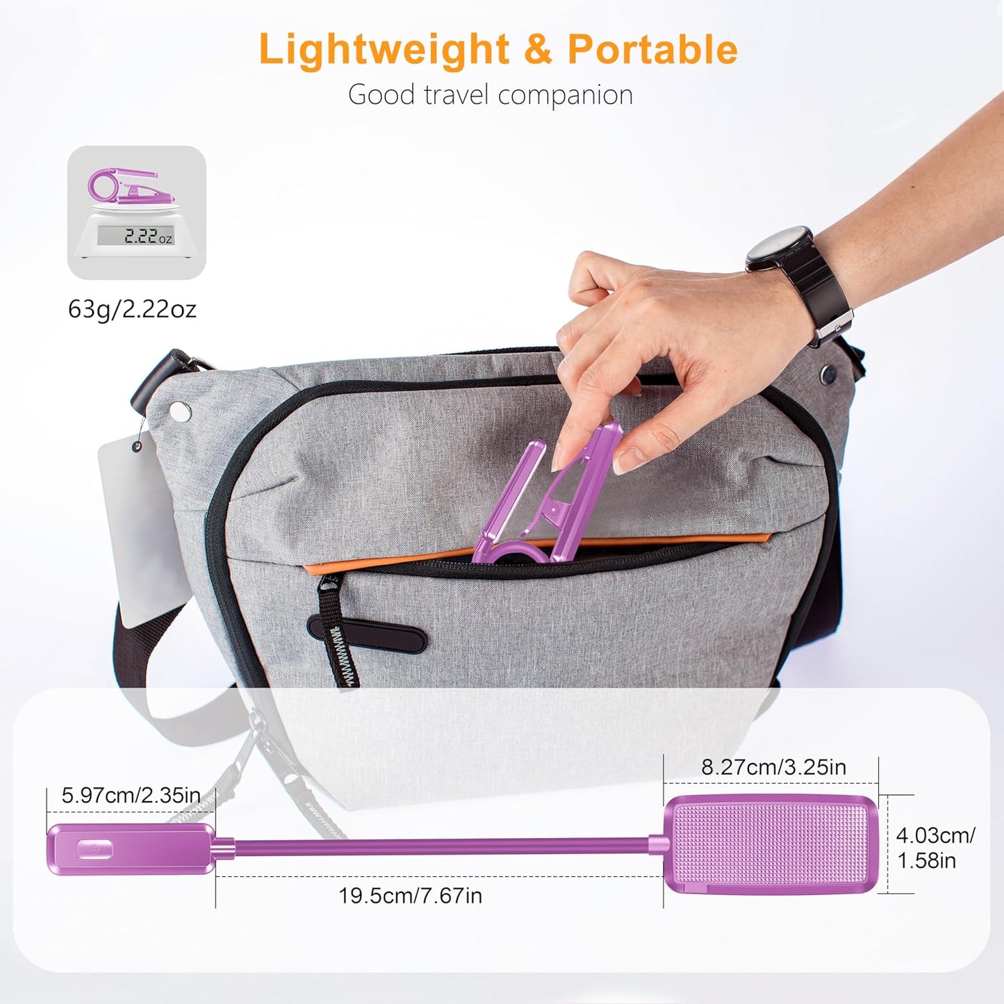 Gritin 9 LED Rechargeable Book Light for Reading in Bed - Eye Caring 3 Color Temperatures,Stepless Dimming Brightness,80 Hrs Runtime Small Lightweight Clip On Book Reading Light for Studying