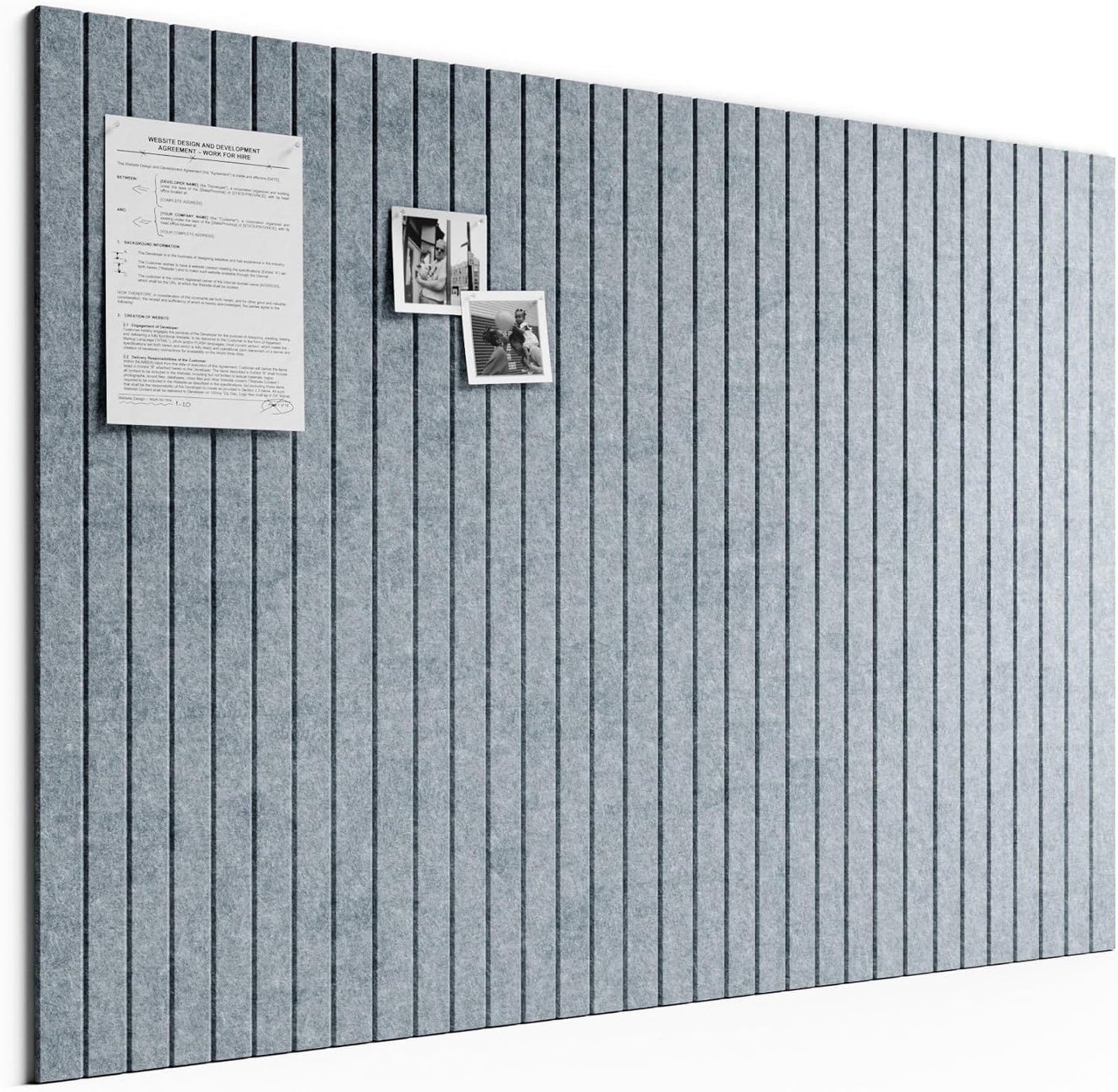 Bumusty Large Cork Board Alternative-48 x 36" Felt Bulletin Board Tiles, with 30 Pushpins, 70 Adhesive Tabs, Fine-Stripe 12-Pack, Cork Boards for Office Push Pin Board Felt Board-Oatmeal