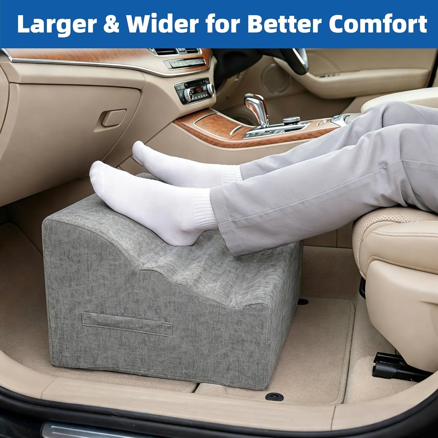 Foot Rest Under Desk, Ergonomic Foot Stool, Comfortable Office Footrest with Curved Design, with Washable Cover for Home and Office, Relieves Leg Pressure (Dark Gray)
