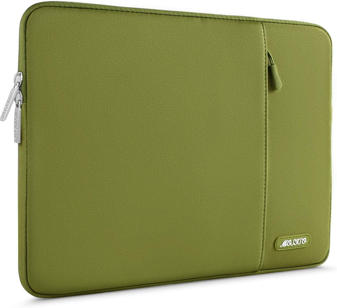 MOSISO Laptop Case 13.3 inch, 13-13.3 inch Laptop Sleeve Compatible with MacBook Air/Pro 13/Pro 14 M5 M4 M3 M2 M1, HP Dell ASUS Lenovo,Polyester Vertical Computer Sleeve Bag with Pocket, Antique Green - Colors B