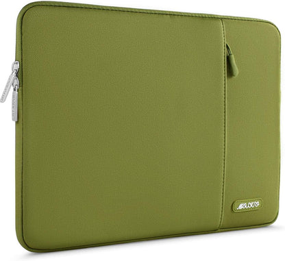 MOSISO Laptop Case 13.3 inch, 13-13.3 inch Laptop Sleeve Compatible with MacBook Air/Pro 13/Pro 14 M5 M4 M3 M2 M1, HP Dell ASUS Lenovo,Polyester Vertical Computer Sleeve Bag with Pocket, Antique Green - Colors B
