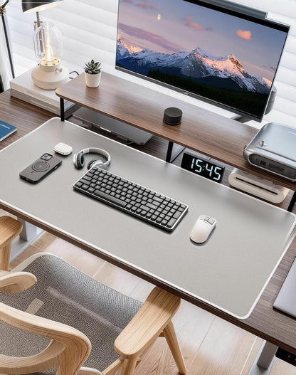 Reniteco Waterproof Large Gaming Mouse Pad with Durable Stitched Edges, Non-Slip Rubber Base, Grainy Jacquard Mouse Mat Desk Pad for Home Office Gaming, 31.5''x11.8''x0.12'', Matte Beige