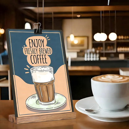 7.9x5.1 Desktop Chalkboard Sign with Wood Base, Message Board Menu Board Chalkboard for Shop Wedding Kitchen Home Party (3 Pack 7.9x5.1)