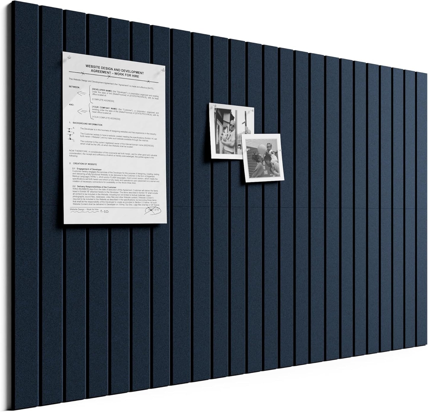 Bumusty Large Cork Board Alternative-48 x 36" Felt Bulletin Board Tiles, with 30 Pushpins, 70 Adhesive Tabs, Fine-Stripe 12-Pack, Cork Boards for Office Push Pin Board Felt Board-Oatmeal