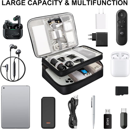 CILLA Electronics Organizer Travel, Travel Cord Organizer Case, Compact Electronics Accessories Bag for Cable, Cord, Charger, Phone