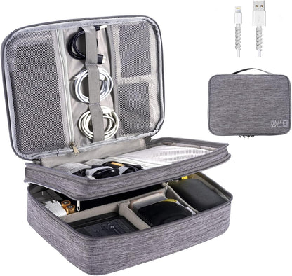 OrgaWise Electronics Organizer, Electronic Accessories Bag Travel Cable Organizer Three-Layer for iPad Mini, Kindle, Hard Drives, Cables, Chargers