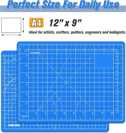 DIYSELF Cutting Mat 12in×18in, Cutting Mats for Crafts, Self Healing Cutting Mat A3, Fabric Cutting Mats Double Side for Sewing, Quilting, Craft Mat for Desktop, Matting & Mounting Materials