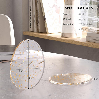 Acrylic Coaster Decorative Plates, Irregular Bar Drink Coaster, Clear Cloud Shape Coffee Cup Coaster, Perfect for Tabletop Protection and Accessories Display.(Gold)