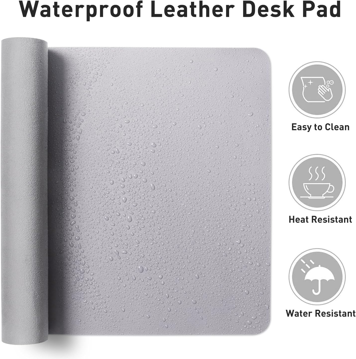 Aothia Leather Desk Pad Protector, Mouse Pad, Office Desk Mat, Non-Slip PU Leather Desk Blotter, Laptop Desk Pad, Waterproof Desk Writing Pad for Office and Home(Dark Blue,31.5" x 15.7") - Colors B