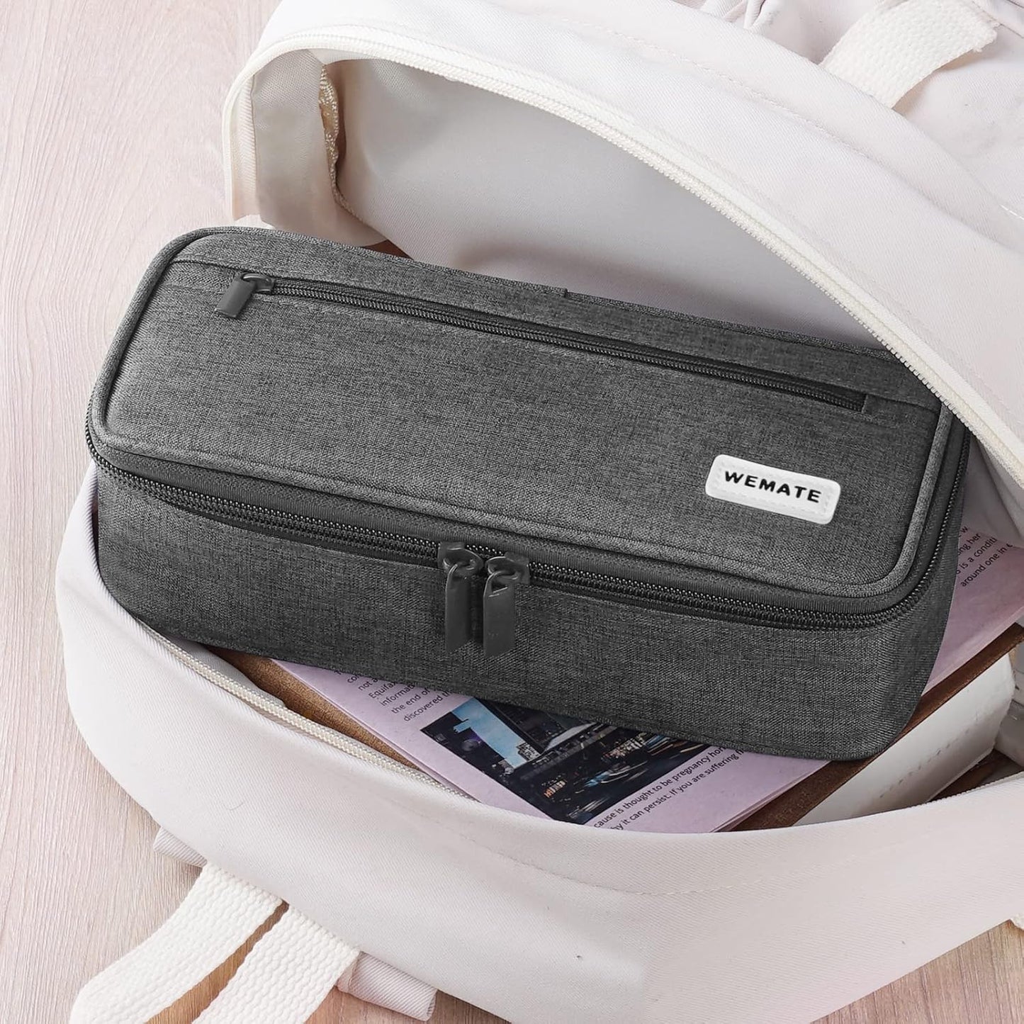 WEMATE Pencil Case, Large Storage Organizer, Makeup Bag, Teacher Must - have, Big Pencil Pouch, Marker Case for College