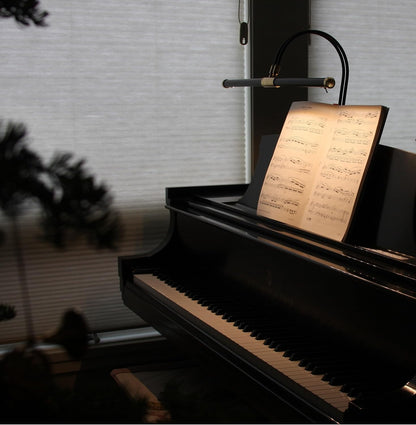 Cocoweb 22" LED Grand Piano Light in Antique Brass with Dimmer Clip