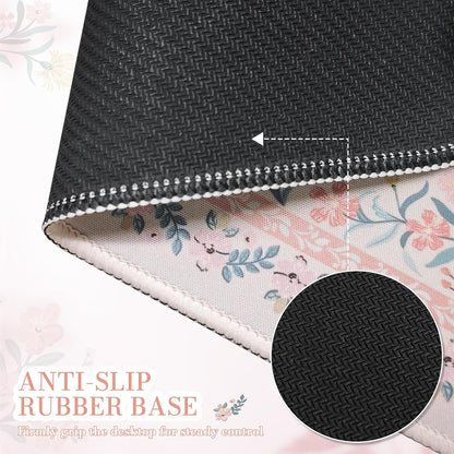 iCasso Desk Mat for Keyboard and Mouse, Large Mouse Pad, Desk Pad Mat, Anti-Slip Big Mousepad with Stitched Edges for Computer Desktop(Deep Green)
