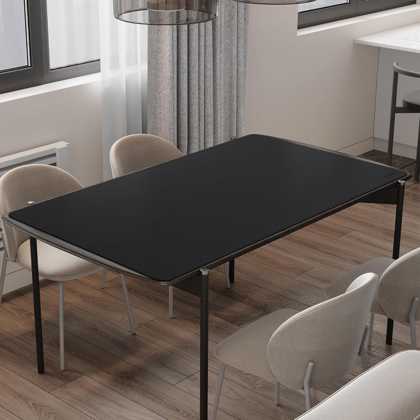 Mydours 40" x 20" Extra Large Desk Mat, PU Leather & Cork Desk Pad, Large XXL Desk Mouse Pad for Workstation, Office, Home, Computer Desk Mat with Keyboard & Mouse (Black)