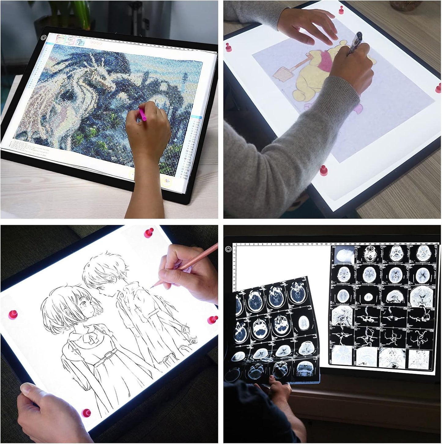 Big Sale ! A4 LED Light Box for Tracing, 60 LEDs Light Pad with Scale Ultra-Thin Continuously Brightness Adjustment USB LED Copy Board for Tracing, Tattoo Drawing or X-ray Viewing.