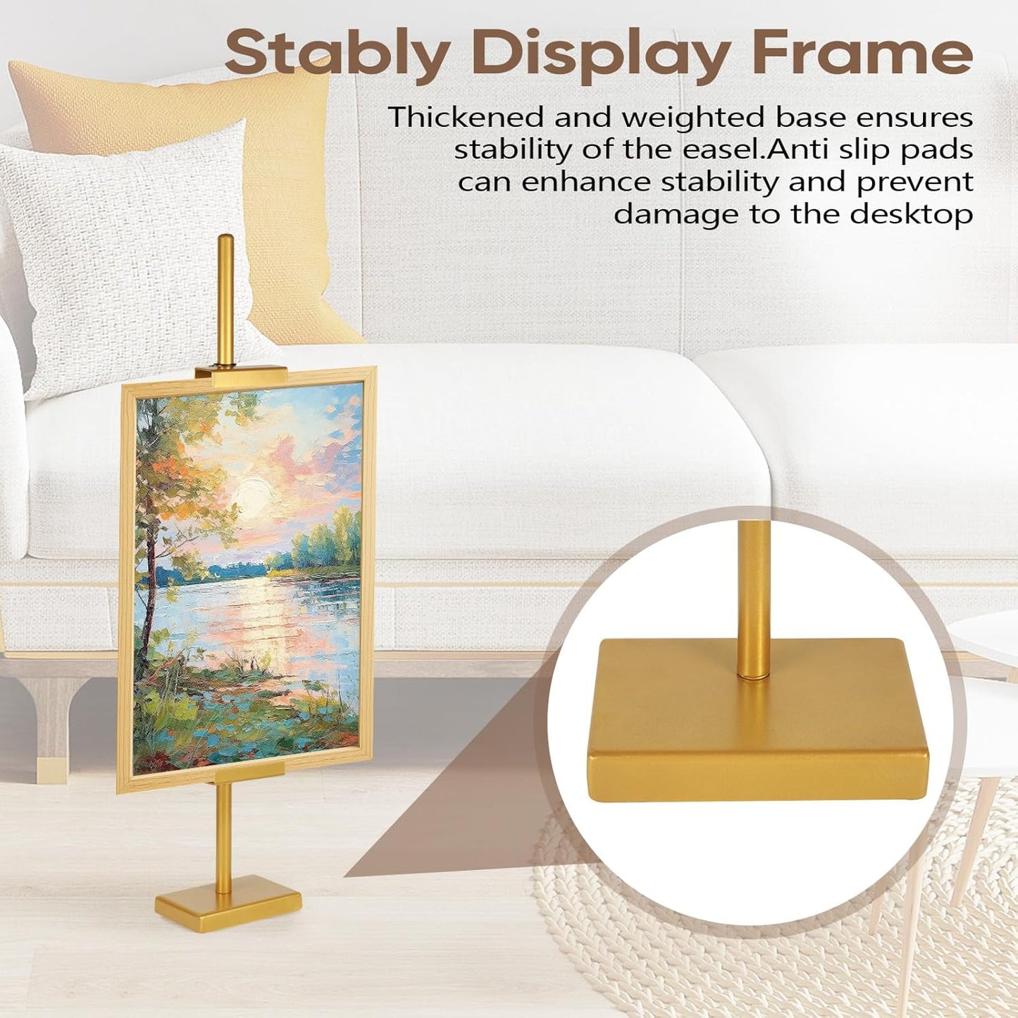 1pcs Adjustable Tabletop Easel Stand for Picture Frames, Picture Easels for Display, Gold Easel, Picture Frame Stand, Adjustable Art Easel.(18inch,Black)