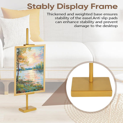 1pcs Adjustable Tabletop Easel Stand for Picture Frames, Picture Easels for Display, Gold Easel, Picture Frame Stand, Adjustable Art Easel.(18inch,Black)