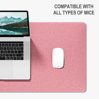 Auhoahsil Felt Desk Mat, Minimalist Large Mouse Pad XXL 35.5 x 15.7 in, Desk Matt for Desktop, Keyboard, Laptop, Computer, Office, Work from Home, Gaming, White