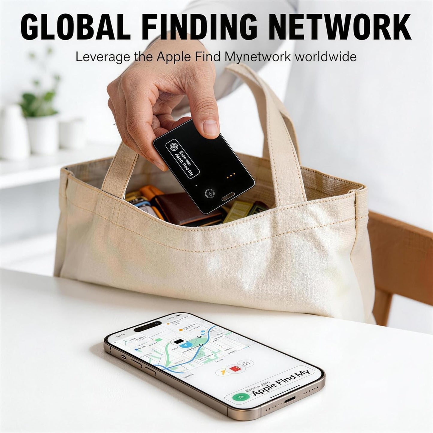 2-Pack Wallet Tracker Card for Apple Find My(iOS Only), Rechargeable Thin Finder with Wireless Charging - Protable Item Locator for Keys, Luggage, Passports and Bags
