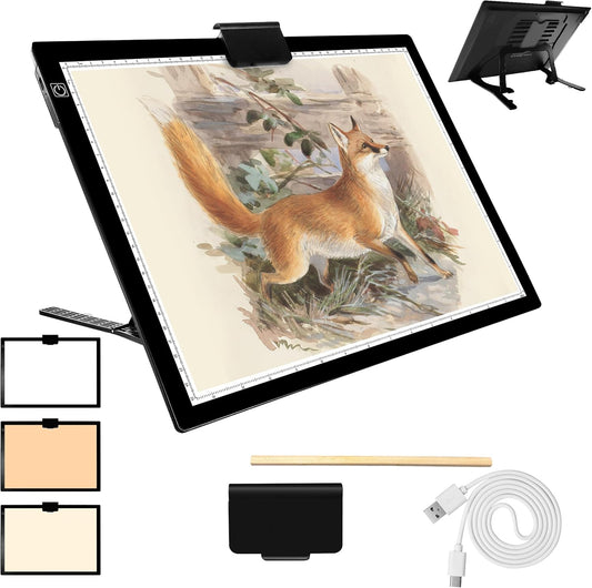 Mlife A3 Light Pad,Built in Battery Light Box,3 Colors Temperature,Stepless Brightness,Rechargeable LED Ultimate Light Board for Tracing, Diamond Art, Sketching