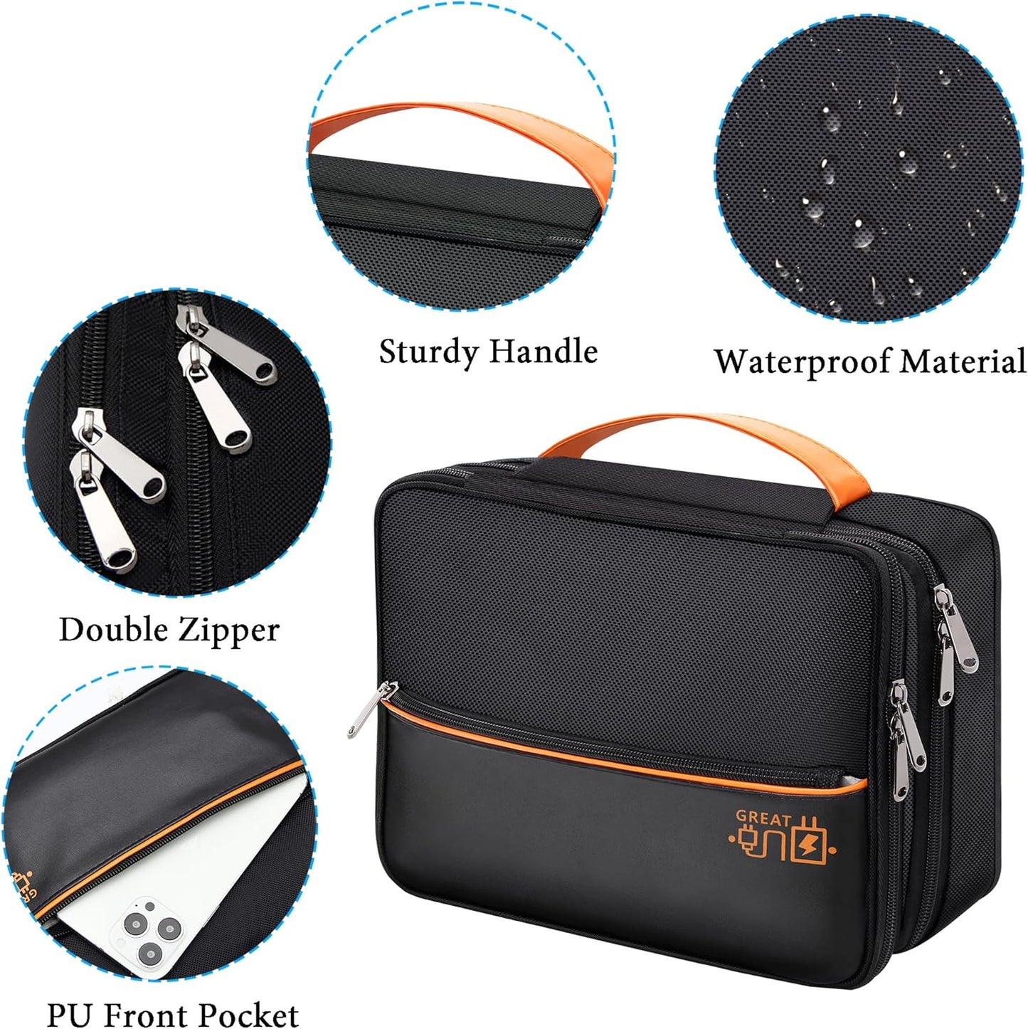 CILLA Electronics Organizer Travel, Travel Cord Organizer Case, Compact Electronics Accessories Bag for Cable, Cord, Charger, Phone