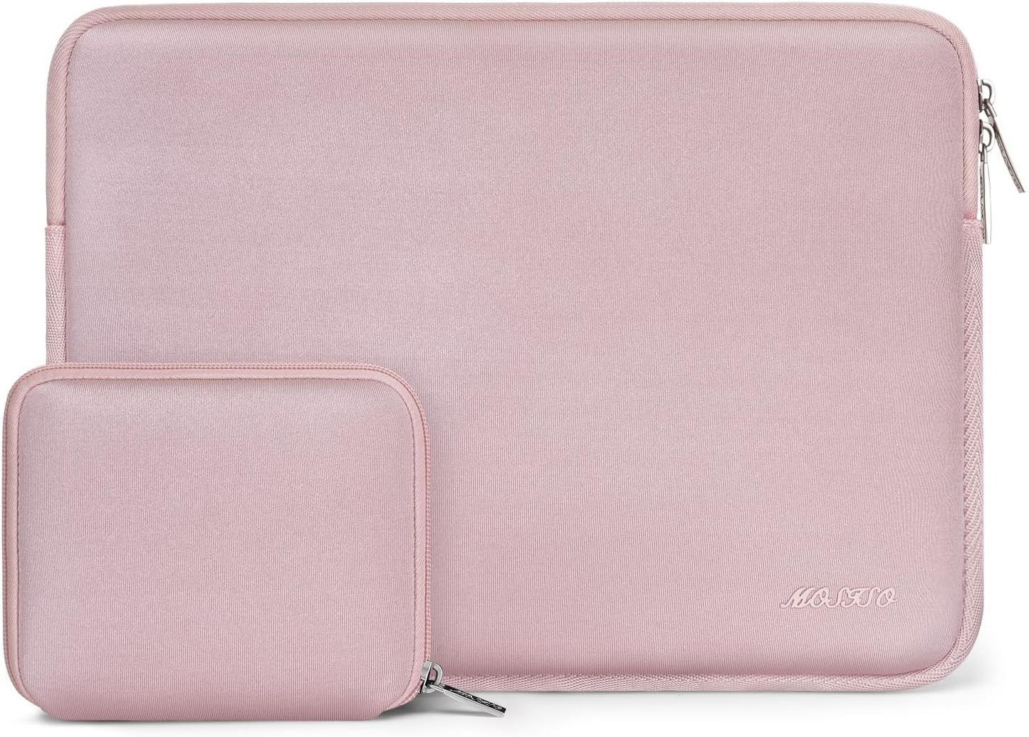 MOSISO Laptop Case 13.3 inch, 13-13.3 inch Laptop Sleeve Bag Compatible with MacBook Air/Pro 13/Pro 14 M5 M4 M3 M2 M1, HP Dell ASUS Lenovo, Neoprene Computer Sleeve Bag with Small Case, Baby Pink - Colors A