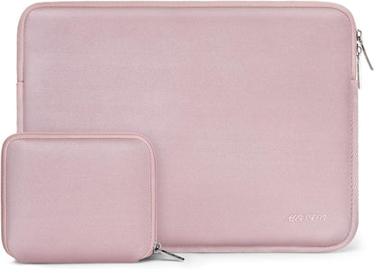 MOSISO Laptop Case 13.3 inch, 13-13.3 inch Laptop Sleeve Bag Compatible with MacBook Air/Pro 13/Pro 14 M5 M4 M3 M2 M1, HP Dell ASUS Lenovo, Neoprene Computer Sleeve Bag with Small Case, Baby Pink - Colors A