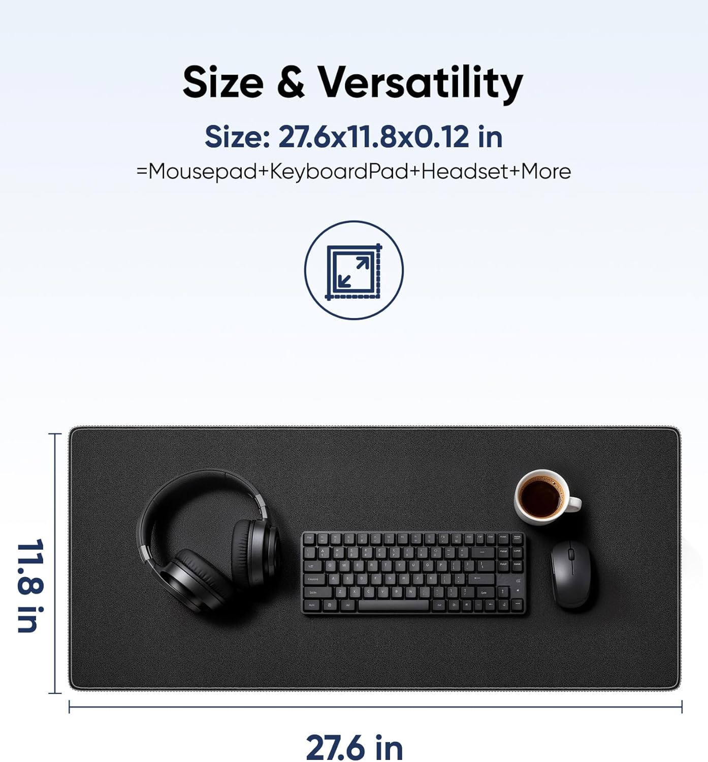 Reniteco Waterproof Large Gaming Mouse Pad with Durable Stitched Edges, Non-Slip Rubber Base, Grainy Jacquard Mouse Mat Desk Pad for Home Office Gaming, 31.5''x11.8''x0.12'', Matte Beige