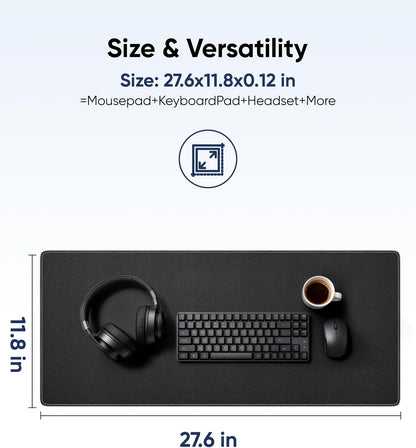 Reniteco Waterproof Large Gaming Mouse Pad with Durable Stitched Edges, Non-Slip Rubber Base, Grainy Jacquard Mouse Mat Desk Pad for Home Office Gaming, 31.5''x11.8''x0.12'', Matte Beige