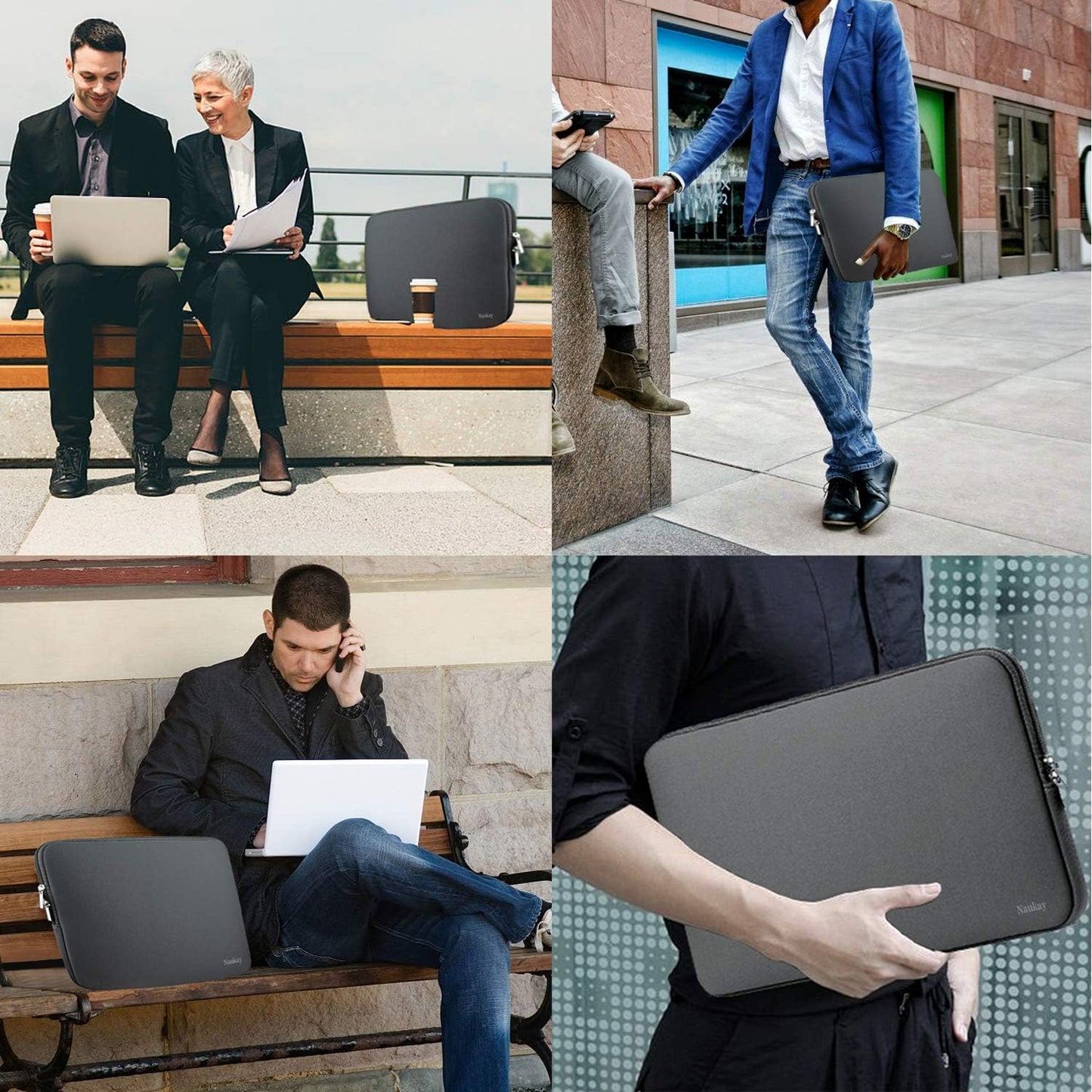 Naukay Laptop Sleeve Case, 15.6 Inch,Resistant Neoprene Notebook Computer Pocket Case/Tablet Briefcase Carrying Bag Compatible Asus/Dell/Fujitsu/HP/Sony/Toshiba/Acer- (Black)
