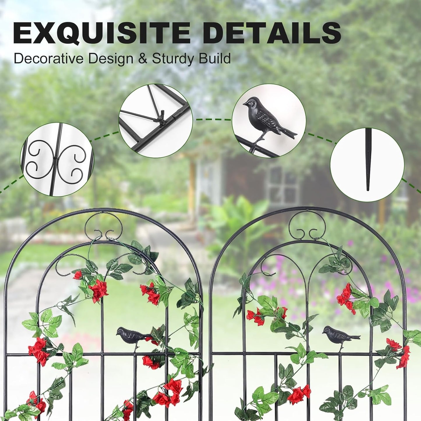2 Pack 70.8" H x 19.7" W Metal Garden Trellis with Black Coating, Wire Lattice Grid Panel for Climbing Plants Outdoor Roses Vine Cucumbers Vegetables Flower Support (70.8" H, 2 Pack)