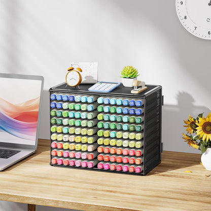 Marbrasse Mesh Marker Organizer, Metal Desktop Storage Rack for 126 Markers, Pens, Pencils, 9 Tier Marker Holder for Office Classroom & Home Art Supplies(Black)