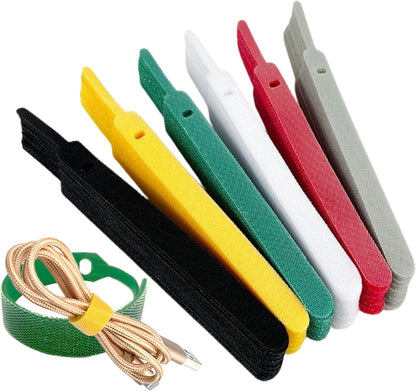 QUALIALL 150-PACK Premium Reusable Cable Ties, Strong Adhesion Nylon Cord Ties for PC and Wire Management, Durable. 5.9"