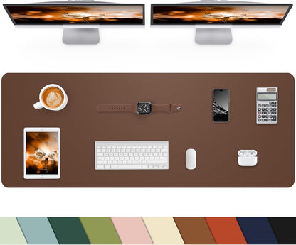 Leather Desk Pad Protector, Office Desk Mat, Large Mouse Pad, Non-Slip PU Leather Desk Blotter, Laptop Desk Pad Desk Accessories for Office and Home (Black, 40" x 17")